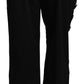 Dolce & Gabbana Black High Waist Cropped Cotton Stretch Pants