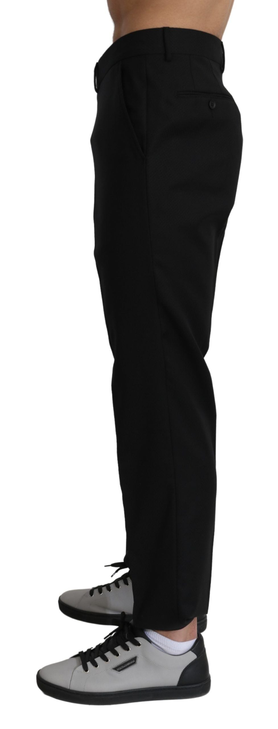 Dolce & Gabbana Black Cotton Wool Formal Dress Pants