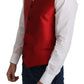 Dolce & Gabbana Red 100% Silk Formal Waist Coat Vest