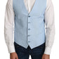 Dolce & Gabbana Blue Viscose Stretch Formal Coat Vest