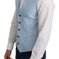 Dolce & Gabbana Blue Viscose Stretch Formal Coat Vest