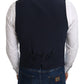 Dolce & Gabbana Blue Viscose Stretch Formal Coat Vest