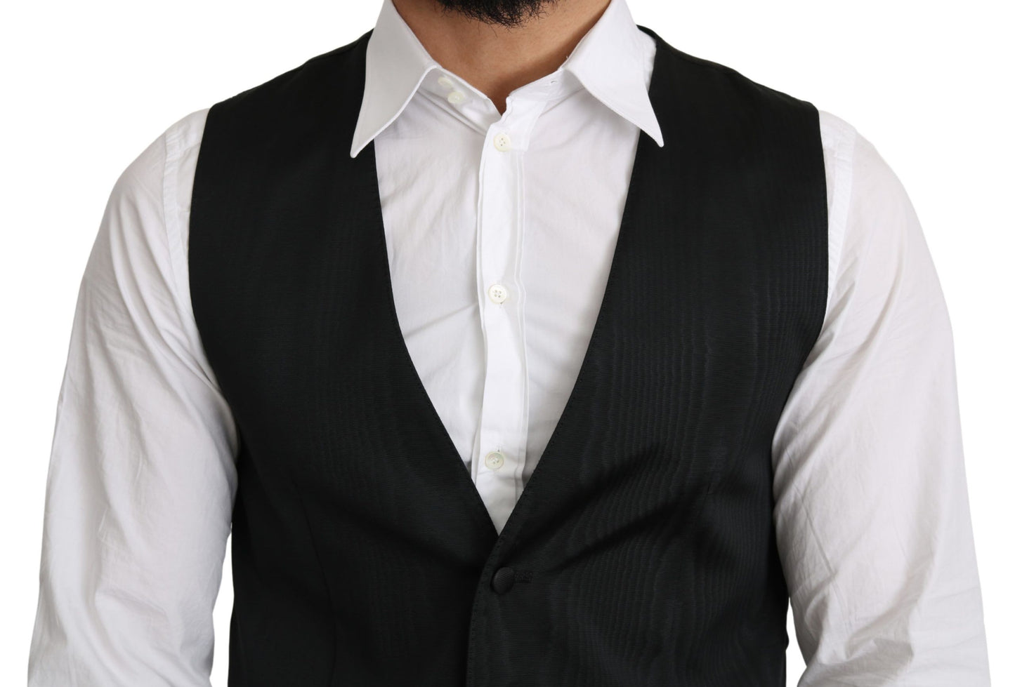 Dolce & Gabbana Gray 100% Silk Formal Coat Vest