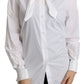 Dolce & Gabbana Cotton White Scarf Neck Shirt Blouse Top