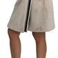 Dolce & Gabbana Beige High Waist A-line Mini Fur Skirt