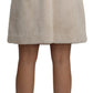 Dolce & Gabbana Beige High Waist A-line Mini Fur Skirt