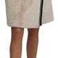 Dolce & Gabbana Beige High Waist A-line Mini Fur Skirt