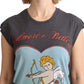 Dolce & Gabbana Gray Cotton L' Amore Top Tank T-shirt