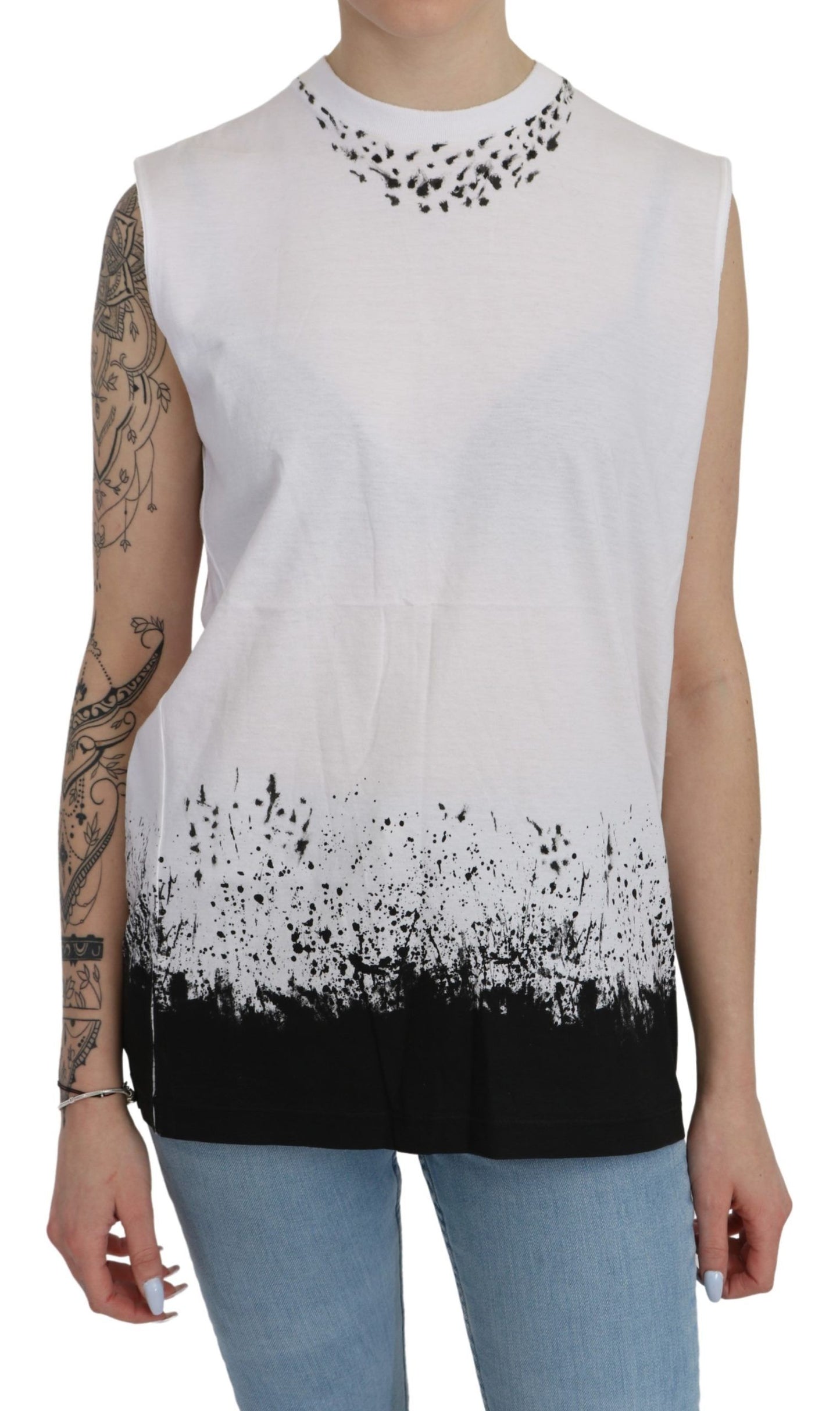 Dsquared² White Sleeveless T-shirt Tank Cotton Top