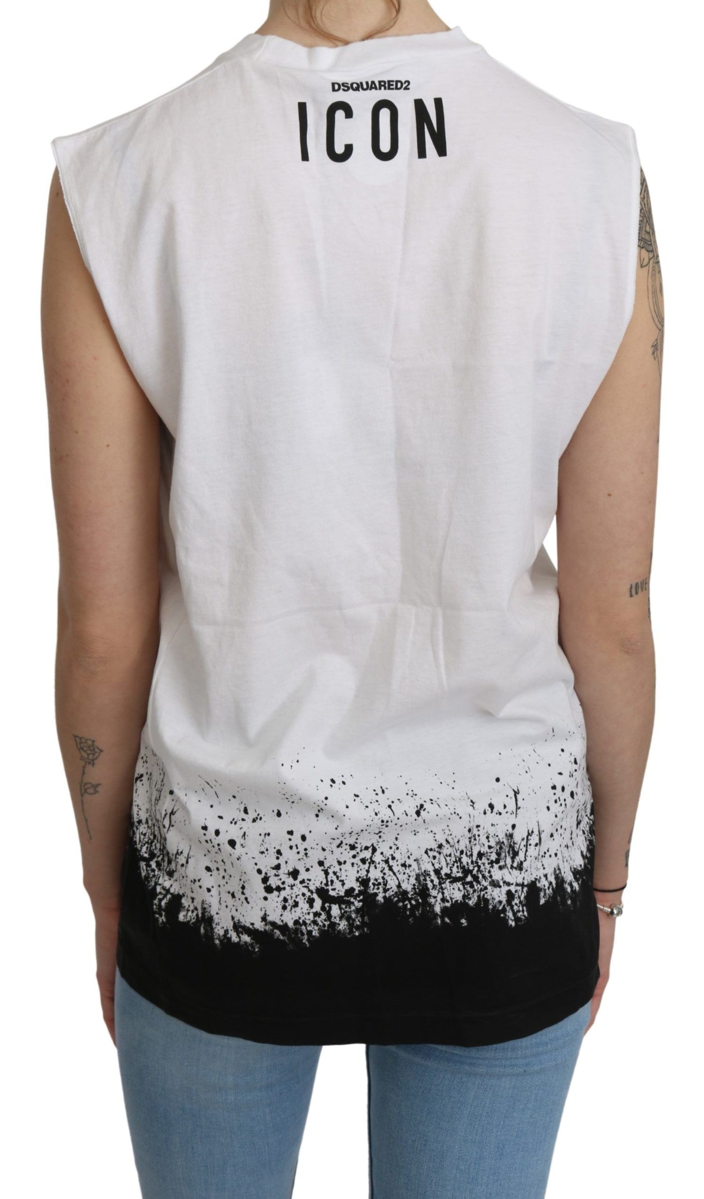 Dsquared² White Sleeveless T-shirt Tank Cotton Top