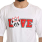 Dolce & Gabbana White Love Panda Print Top T-shirt