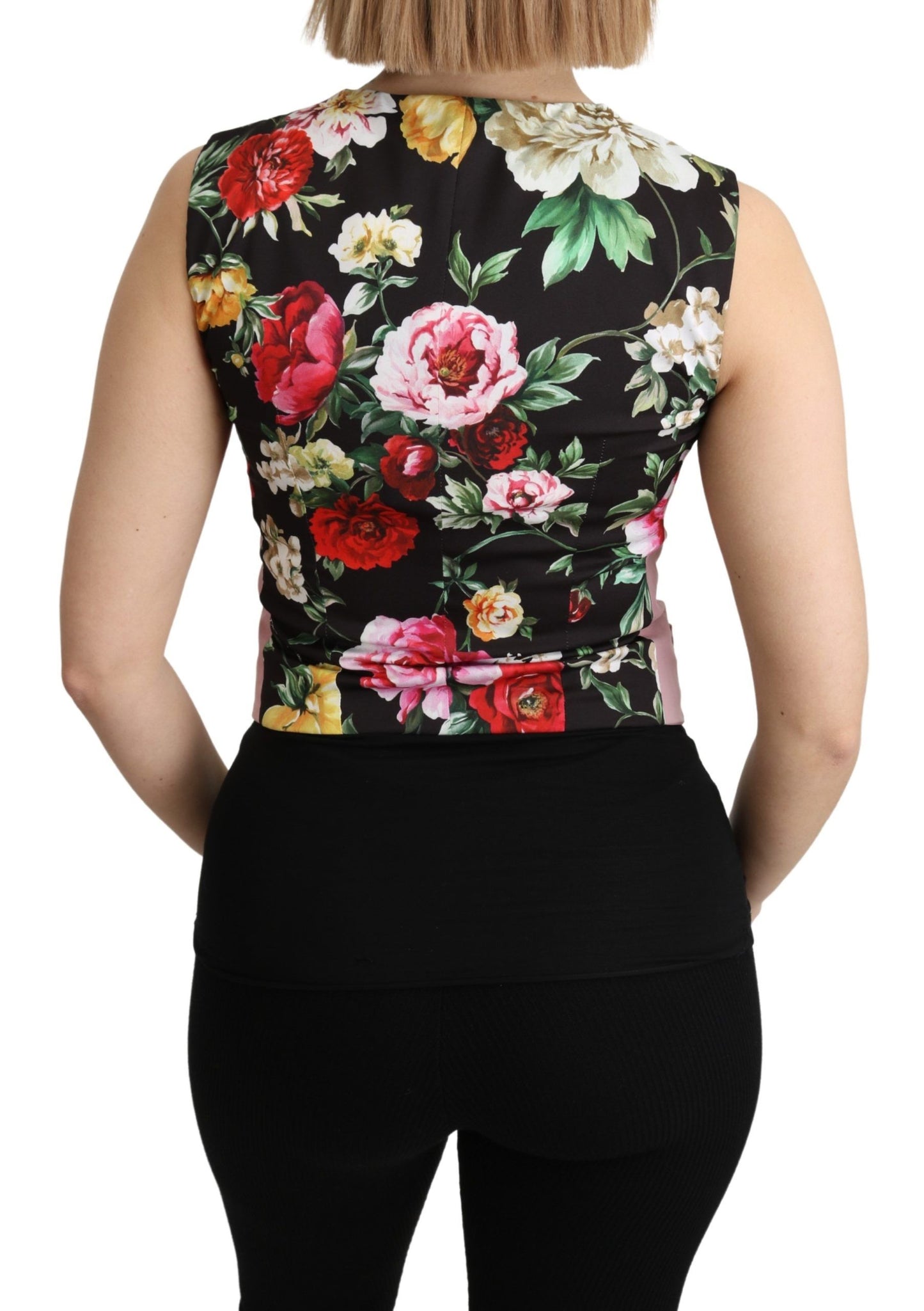 Dolce & Gabbana Pink Sleeveless Waistcoat Vest Cotton Top