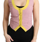 Dolce & Gabbana Pink Sleeveless Waistcoat Vest Cotton Top