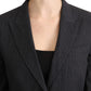 Dolce & Gabbana Elegant Gray Striped Blazer Jacket