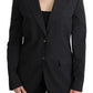 Dolce & Gabbana Elegant Gray Striped Blazer Jacket