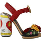 Dolce & Gabbana Multicolor Floral-Embellished Cylindrical Heels AMORE Sandals