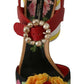 Dolce & Gabbana Multicolor Floral-Embellished Cylindrical Heels AMORE Sandals