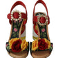 Dolce & Gabbana Multicolor Floral-Embellished Cylindrical Heels AMORE Sandals