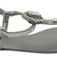 Dolce & Gabbana Silver Crystal Sandals Flip Flops Shoes