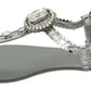 Dolce & Gabbana Silver Crystal Sandals Flip Flops Shoes