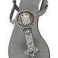 Dolce & Gabbana Silver Crystal Sandals Flip Flops Shoes