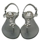 Dolce & Gabbana Silver Crystal Sandals Flip Flops Shoes