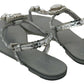 Dolce & Gabbana Silver Crystal Sandals Flip Flops Shoes