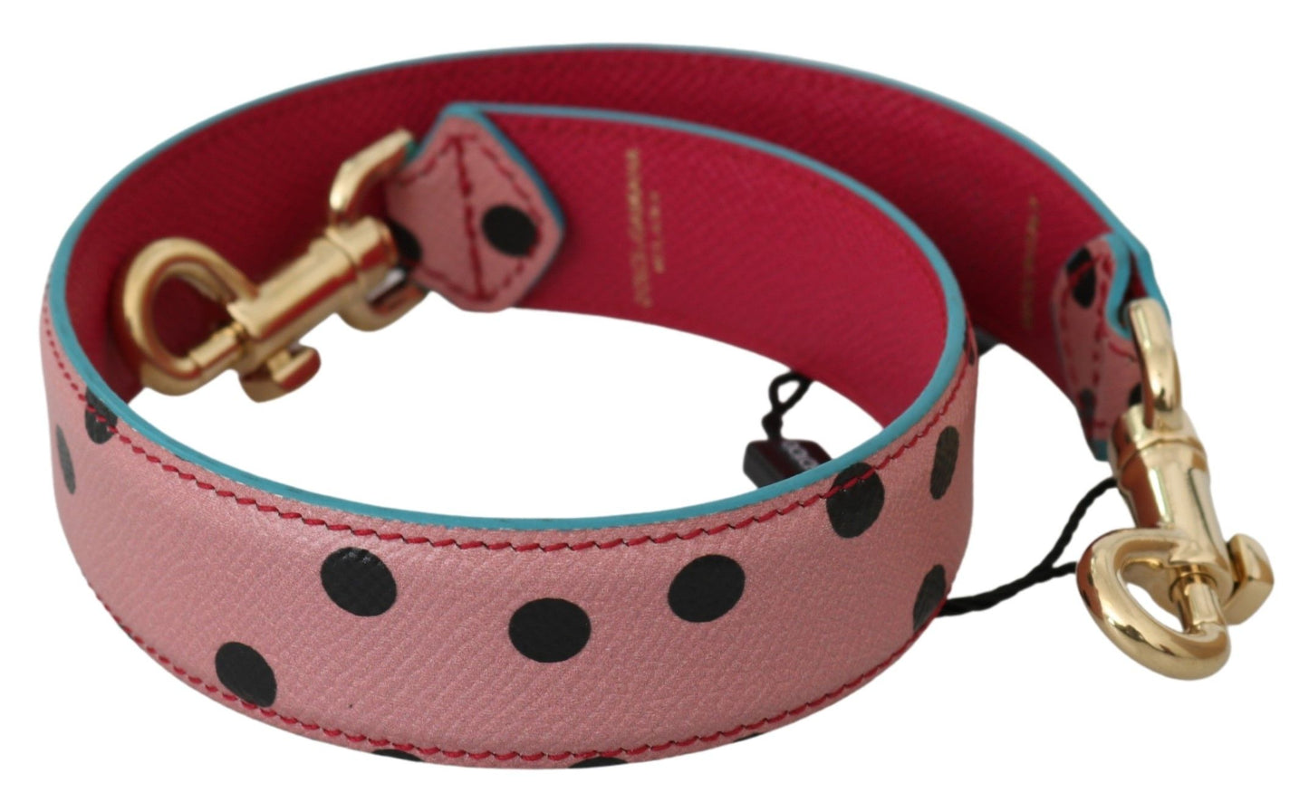 Dolce & Gabbana Pink Polka Dot Leather Shoulder Strap