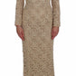 Dolce & Gabbana Beige Floral Lace Sheath Maxi Dress