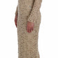 Dolce & Gabbana Beige Floral Lace Sheath Maxi Dress