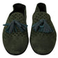 Dolce & Gabbana Green Suede Breathable Slippers Loafers Shoes