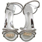 Dolce & Gabbana Silver Crystal Ankle Strap Sandals