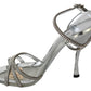 Dolce & Gabbana Silver Crystal Ankle Strap Sandals