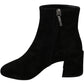 Dolce & Gabbana Black Suede L'Amore E'Bellezza Boots Shoes