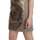 Liu Jo Brown Sequined V-neck Sleeveless Sheath Mini Dress