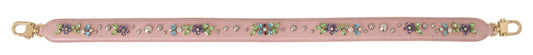 Dolce & Gabbana Pink Leather Crystal Stud Accessory Shoulder Strap