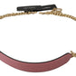 Dolce & Gabbana Pink Leather Gold Chain Accessory Shoulder Strap