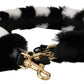 Dolce & Gabbana Black White Lapin Fur Accessory Shoulder Strap