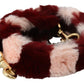 Dolce & Gabbana Pink Red Lapin Fur Accessory Shoulder Strap