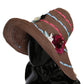 Dolce & Gabbana Brown Floral Wide Brim Straw Floppy Cap Hat