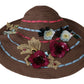 Dolce & Gabbana Brown Floral Wide Brim Straw Floppy Cap Hat