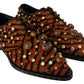 Dolce & Gabbana Orange Pony Hair Crystal Dress Broque Shoes