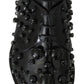 Dolce & Gabbana Black Leather Crystals Dress Broque Shoes