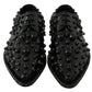 Dolce & Gabbana Black Leather Crystals Dress Broque Shoes