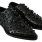 Dolce & Gabbana Black Leather Crystals Dress Broque Shoes