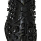 Dolce & Gabbana Black Leather Crystals Dress Broque Shoes