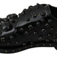 Dolce & Gabbana Black Leather Crystals Dress Broque Shoes