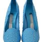 Dolce & Gabbana Blue Crystal Floral CINDERELLA Heels Shoes