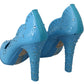 Dolce & Gabbana Blue Crystal Floral CINDERELLA Heels Shoes