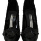 Dolce & Gabbana Black Floral Crystal CINDERELLA Heels Shoes